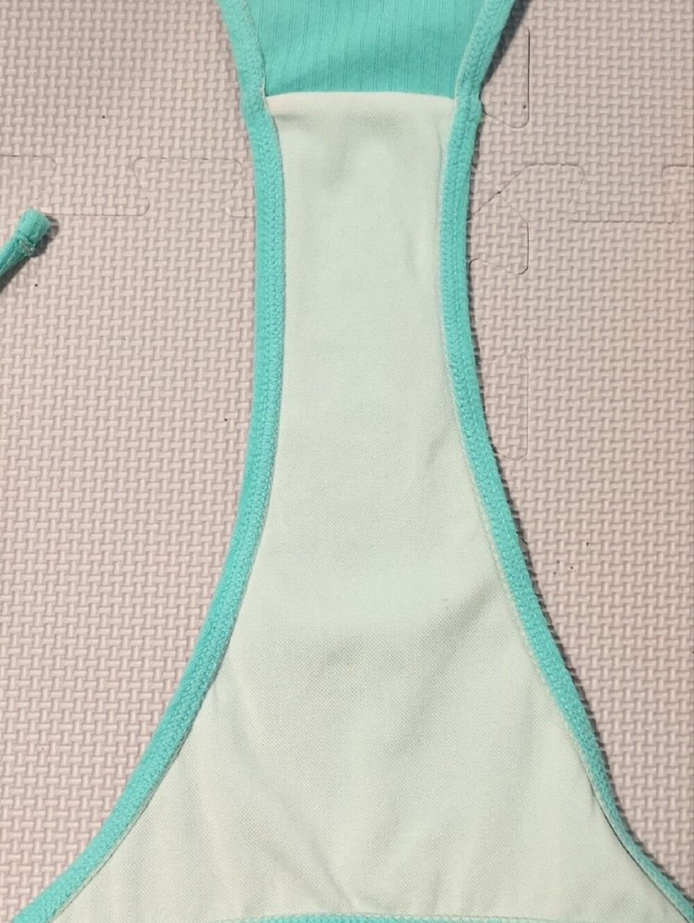 Turquoise Ribbed Triangle Bikini - Size Large - Picture 8 of 11
